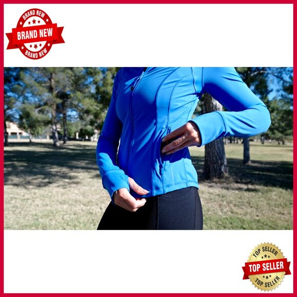 Women's Athletic Jacket Full Zip Slim Fit 4 Pockets Extended Waist Length - Picture 7 of 7